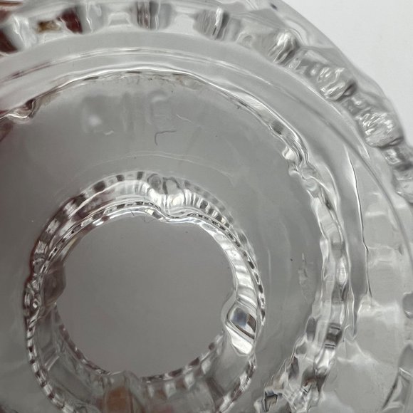 Pair Kig Glass Candle Holders Indonesia 3" x 1.75" Ribbed Pattern - Picture 5 of 6